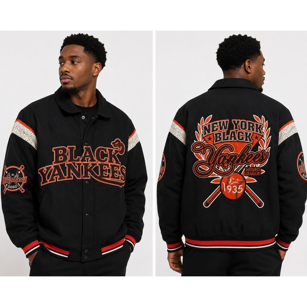 Stall &Dean Vintage Black Yankees Varsity Jacket Negro League 5XL L300 Excellent